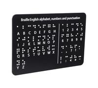 DINHEAROM Braille Alphabet Learning Board with Raised Dots Montessori Educational Braille Teaching Tool for Beginners for Numbers Letters and Punctuation