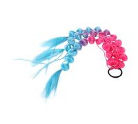 DINHEAROM Bubble Twist Crochet Braids Rainbow Ponytail Hair Extension Long Synthetic Bubble Braid Festival Hair Accessories for Rave Hairpieces