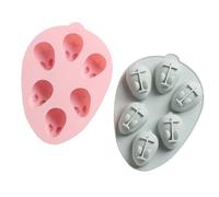 DINHEAROM Bunny Cartoon Baking Mold with 3D Cake Mold 2pcs Silicone 6 Holes Style Silicone Muffin Tray for Baking Use for Home Kitchen