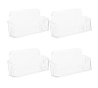 DINHEAROM Business Card Holder High-definition Display and for Strong Support Feet 4pcs Acrylic Desktop Storage Holder Conference Table and Desk Organising