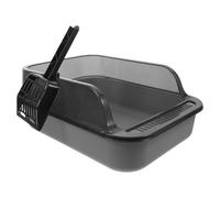 DINHEAROM Cat Litter Box Sided Semi Enclosed Cat Toilet Litter Tray Easy Clean Style