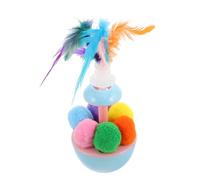 DINHEAROM Cat Tumbler Interactive Toy with Catnip Pompom Fun Self-playing Teaser for Indoor Kittens Encourages Exercise and Active Play