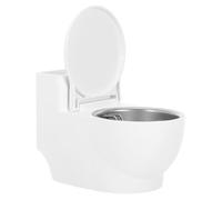 DINHEAROM Creative Wall Mounted Ashtray with Lid Nail Toilet Shape Smoking Ash Holder for Indoor Use Space Saving Compact Design Easy Installation Without Wall Damage for Bathrooms and Small