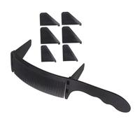 DINHEAROM Curved S-shaped Hair Cutting Comb Set with Guide Barbers Styling Comb for Men Black Small Plastic Parting and Mustache for Professional Hairdressing and Beard Grooming