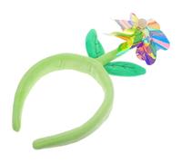DINHEAROM Cute Cloth Hair Hoop Secure Fit and Easy to Wear Design Green Windmill Flower Headband Multi-use Hair Accessory for Girls and Teens for Daily Wear