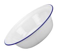 DINHEAROM Deep Enamel Pie Dish 22cm Vintage Round Baking Tray Enamel Baking Pan for Oven Roasting and Camp Cooking Retro Enamelware Sturdy Cooking Basin