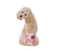 DINHEAROM Dog Diapers Female Adjustable Stripe Pattern Physiological Pants Red s Size Pet Sanitary Pants for Dogs in Heat Puppy Diapers