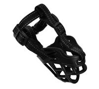 DINHEAROM Dog Muzzle Breathable Nylon Protective Mouth Cover Anti-bite Anti-barking Muzzle for Small and Medium Dogs Reinforced Sides Black Size 1 Pet Mouth Mask