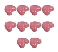 DINHEAROM Drawer Knobs Heart-Shaped with Zinc Alloy Base and Furniture Handle 10pcs Ceramic Pink Decorative Cabinet Drawer Handles for Home Ornament for Bedroom and Kitchen