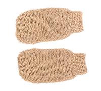 DINHEAROM Exfoliating Glove Body Scrub Mitt 2pcs Ramie Jute Material Dead Skin Remover Spa Glove for Shower Bathing and Back Cleansing