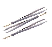 DINHEAROM Eyebrow Tweezers Set with Closed Clamp Design 3pcs Stainless Steel Sturdy Eyebrow Repairing Tools that Do Not Hurt Eyelids and Facial Hair Removal