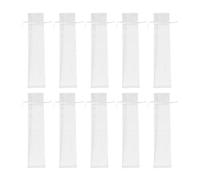 DINHEAROM Fan Pouches with Smooth Drawstring Design Drawstring Storage Bags Organza White 30pcs Lightweight for Birthday Parties and Bridal Showers