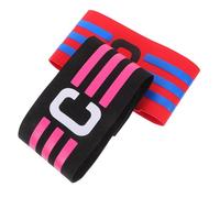 DINHEAROM Football Captain's Armband Durable Comfortable Fit Colorful Design for Team Sports Small for Men Women Black Red