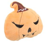 DINHEAROM Halloween Themed Pumpkin Shaped Cat Plush with Catnip and Teeth Grinding Feature, Soft Orange Plush for Independent Play and Kitten Teething Fun