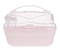 DINHEAROM Hamster Carrying Box for Small Pets Practical Travel Cage Lid Soft Pink Suitable for Guinea Pigs and Hamsters Portable Design