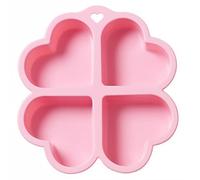 DINHEAROM Heart Shape Silicone Baking Mold 4 Cavity Non-Stick Food Grade Silicone Mold for Easy Use Baking Gadget Suitable for Cakes Muffins and Desserts