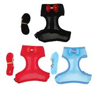 DINHEAROM Hen Harness and Leash Set for Pets, Anti-lost Portable Chicken Traction Rope with Rooster Costume Vest, Medium Size Black Blue Red for Outdoor Hen Walking and Poultry Control