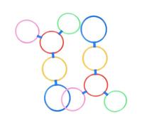 DINHEAROM Hopscotch and Agility Training Set for Kids, Medium 28cm Portable Outdoor and Indoor Hopscotch Hoops with 10 and Connectors, Development Game for Boys and Girls