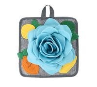 DINHEAROM Interactive Rabbit Foraging Mat Small Snuffle Pad for Bunnies Portable Anxiety Relief to Train Nose Work and Encourage Healthy Feeding Blue Color