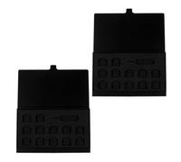 DINHEAROM Memory Card Storage Case Protective Hard Carrying Box 2pcs with 12 Slots, Aluminium Alloy and Eva Nano Sim Card Holder to Prevent Data Loss, Suitable for Travel and Outdoor Use