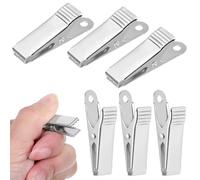 DINHEAROM Metal Alligator Clips with Comfortable Grip and Non-Slip Handle 20pcs Sturdy Silver Metal Hand Clamps Small Spring Clamps for Electrical Use and Crafts for DIY Welding Aids