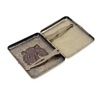 DINHEAROM Metal Cigarette Case 20 Pcs Retro Embossed Pattern Alloy Compression Resistance Buckle Design Cigarettes Storage Case for Smokers