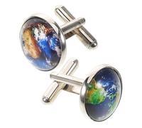DINHEAROM Metal Cufflinks Showcasing Gentleman’s Taste Vintage Featuring World Map Design, Classic French Shirt Sleeve Button Style and Ensuring for Men for Formal Wear and Occasions