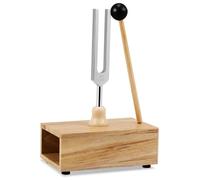 DINHEAROM Metal Tuning Fork 528hz Aluminium Alloy with Wood Resonator and Mallet, Easy to Use Set for Experimenting and Yoga Sound Healing