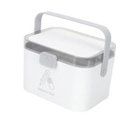 DINHEAROM Multi-Layer Medicine Organizing Box Portable Family Storage Case with Handle Easy Access Compact Medication Lock Box for Home and Office Use