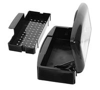 DINHEAROM Nail Art Tool Tray Box Plastic Manicure Tool Sterilizer Tray for Tweezers Black Suitable for Nail Art Cleaning Supplies Storage