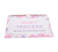DINHEAROM No Date Habit Tracker Calendar with Binding Portable Weekly Planner for Goal Setting Workout Scheduling Mood and Daily Habit Tracking Minimalist Pink and White Design for Wall Door