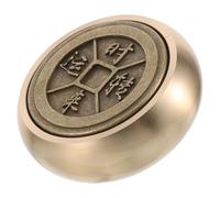 DINHEAROM Paperweight Decorative Paperweight Round with Minimalist Artistic Craftsmanship Solid Brass for Home and Office Desk Accessories, for Art Enthusiasts and Chinese Calligraphy