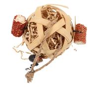 DINHEAROM Parrot Hanging Bite Woven Basket Chewing Feeder for Birds Durable Foraging for Parakeets and Pet Birds Natural Texture Fun Hanging Chew Ball