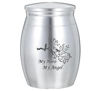 DINHEAROM Pet Cremation Urn Silver Cinerary Casket with Anti-rust Sealing Design for Long-term Ashes Storage Keepsake Memorial Container for Pets Ashes Suitable for Fireplace Bookshelf