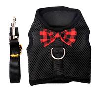 DINHEAROM Pet Harness Vest Breathable Mesh Vest Type Pulling Rope Black l Size Chest 35-40cm Comfortable Adjustable Small Animal Harness for Rabbits Guinea Pigs Squirrels