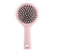 DINHEAROM Pink Abs Hair Comb with Anti-Static Design and Soft Cushion Double-Sided Massage Comb with Mirror for Detangling and Hairstyling