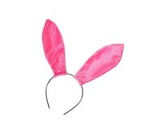 DINHEAROM Pink Rabbit Ear Hair Hoop Lightweight Cloth Headband Eye-catching Beautiful Decorative Stays on Head Firmly Party Cosplay Accessory