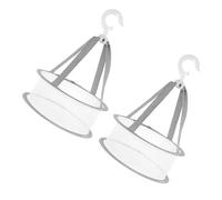 DINHEAROM Portable Hanging Mesh Drying Basket White Cloth Material 2pcs Easy to Hang and Dry for Makeup Sponges and Brushes for Travel and Daily Use
