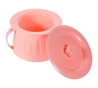 DINHEAROM Portable Urine Bucket with Lid Thickened Pink Plastic Chamber Pot Bedside Commode for Elderly Children Night Use and Travel