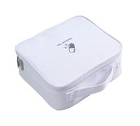 DINHEAROM Portable White Oxford Cloth Medicine Storage Bag, Travel Organizer Pouch, Multi-Use Portable Medical Storage and Medicine Organizer for Outdoor and Home Use