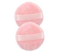 DINHEAROM Powder Puff Makeup Sponges Set 2pcs 75mm Diameter Soft Velvet Cotton Makeup Applicator for Women Loose Powder Foundation Setting Kit