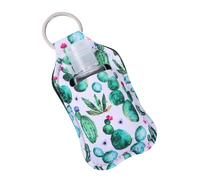 DINHEAROM Refillable Hand Soap Bottle Set 6pcs 30ml Portable Empty Bottles with Cactus Print Keychain Covers Travel Liquid Dispenser for Lotion and Perfume