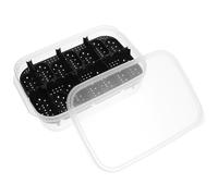 DINHEAROM Reptile Hatchery Incubator Box with 14 Compartments for Gecko, Lizard, and Tortoise Egg Hatching - Professional Black Breeding Supply for Pet Reptiles