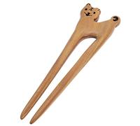 DINHEAROM Retro Tiger Bun Hairpin Sandalwood Hair Stick for Women Elegant Hair Accessory for Vintage Hairstyles Unique Idea Simple Design for All Occasions