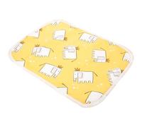 DINHEAROM Reusable Washable Small Guinea Pig Cage Liner Pet Training Pad with Yellow Elephant Print 35x45cm, Soft Absorbent Bedding Mat for Hamsters, Rabbits, and Small Animals