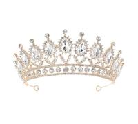 DINHEAROM Rhinestone Tiara Wedding Dress Accessory Lightweight Easy to Fix Delicate Alloy Headpiece Detail and Shiny Glitter Design for Special Occasion and Role-playing