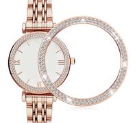 DINHEAROM Rhinestone Watch Case Protector with Sparkling Design for Smartwatch Rose Gold Fit