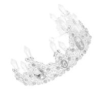 DINHEAROM Rhinestone Wedding Crown Headband for Women Bridal Hair Accessory Elegant Bride Tiara Lightweight Durable Special Occasions