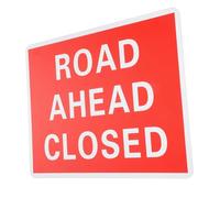 DINHEAROM Road Blocking Sign PVC Road Closed Warning Symbol for Traffic Safety Driveway Notice with Eye-catching Design Easy to Install for Public and Private Use