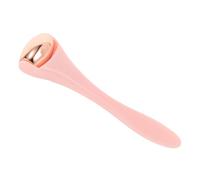 DINHEAROM Rose Gold Mini Ice Roller for Face and Eyes with Pink Handle, Metal Eye Cream Applicator and Facial Massager Tool for Dark Circles, Puffiness Reduction, and Travel Skincare